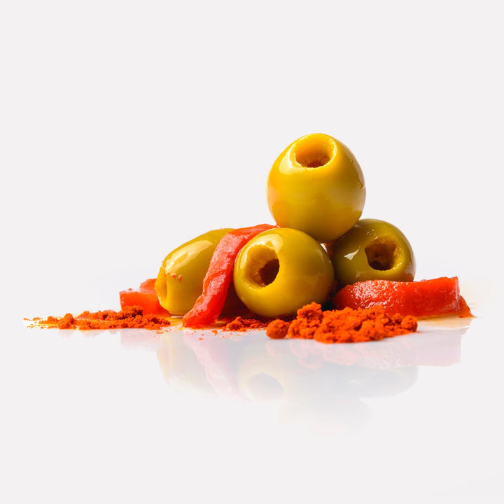 Оливки Гордаль с паприкой и перцем 580гр